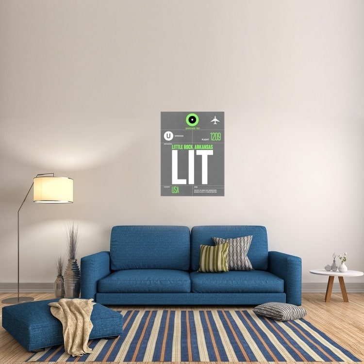 Naxart Studio 'LIT Little Rock Luggage Tag II' Gallery-wrapped Canvas Wall Art