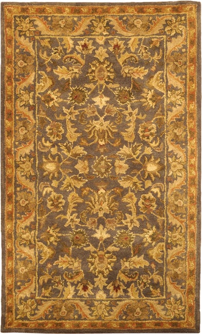 Handmade Exquisite Blue/ Gold Wool Rug (3 X 5) (BluePattern OrientalTip We recommend the use of a non skid pad to keep the rug in place on smooth surfaces.All rug sizes are approximate. Due to the difference of monitor colors, some rug colors may vary s