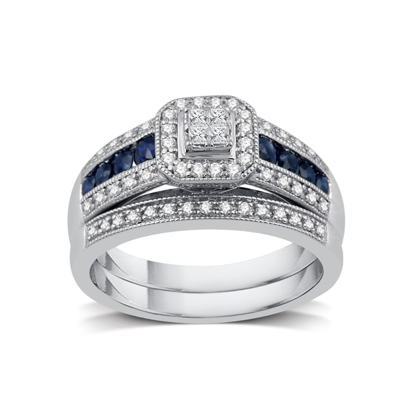 1/3 ct. TDW Diamond Engagement Bridal Set in Platinaire - White I-J