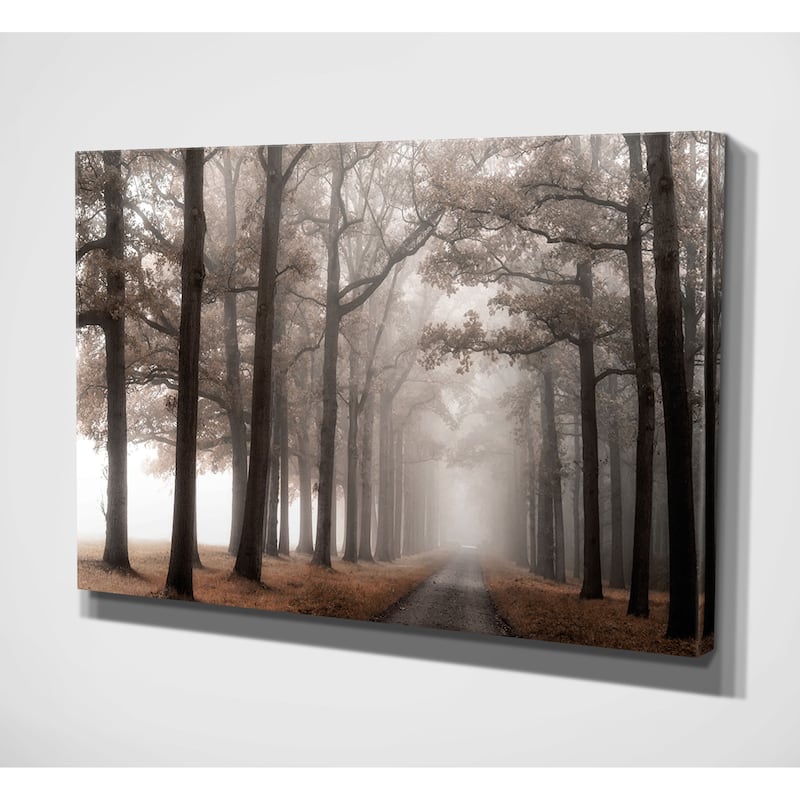 Misty Road Canvas Wall Art
