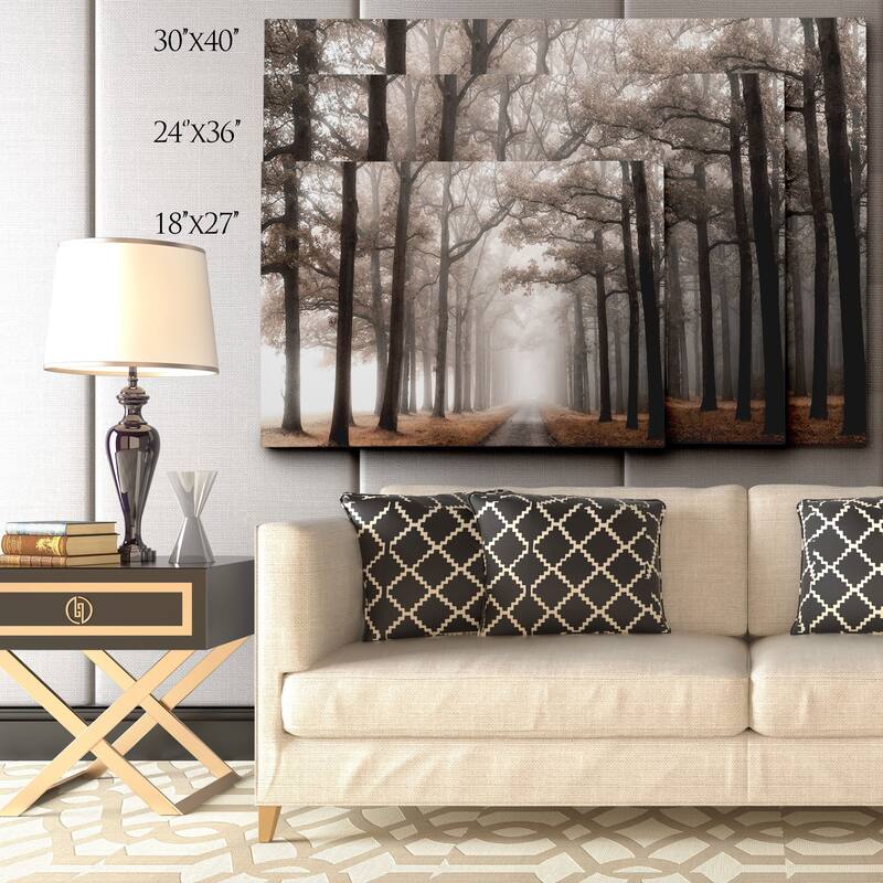 Misty Road Canvas Wall Art