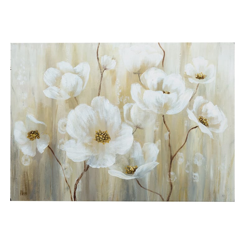 Shimmering Blossoms Canvas Wall Art - 32x48