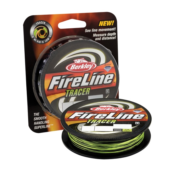 Berkley FireLine Fused Tracer Superline Line Spool 1500 Yards, 0.015" Diameter, 30 lb Breaking Strength, Smoke/Flame Green