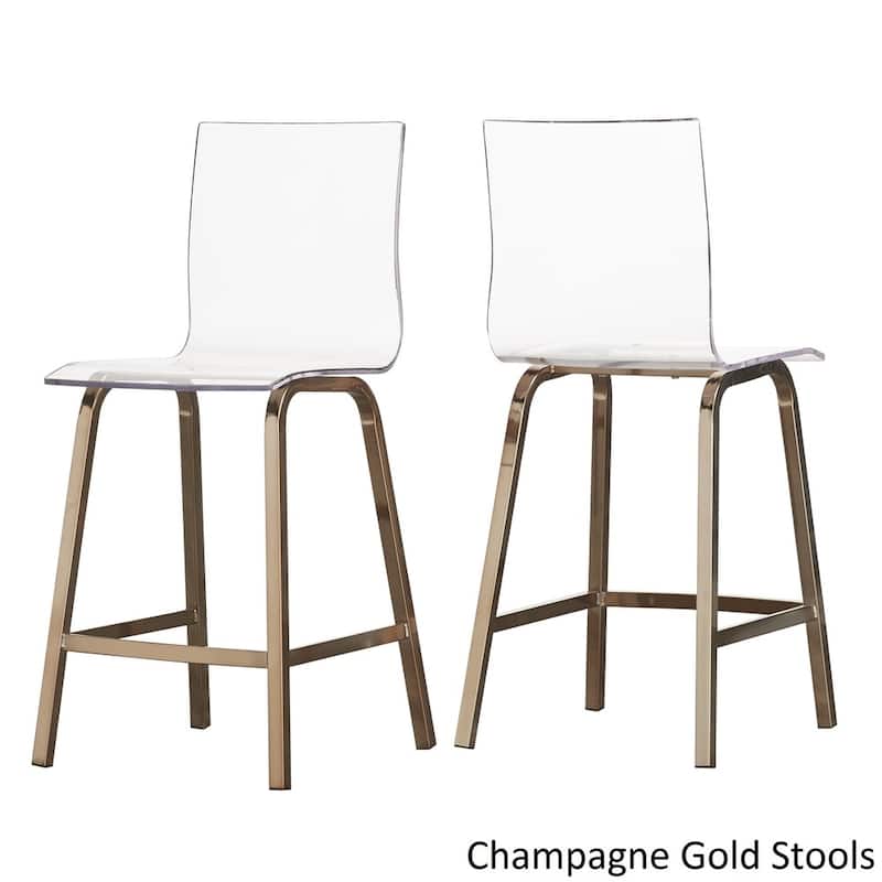 Nova Round Glass Top Vortex Iron Base 3-Piece Counter Height Dining Set by iNSPIRE Q Bold