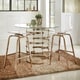 preview thumbnail 1 of 10, Nova Round Glass Top Vortex Iron Base 3-Piece Counter Height Dining Set by iNSPIRE Q Bold Champagne Gold