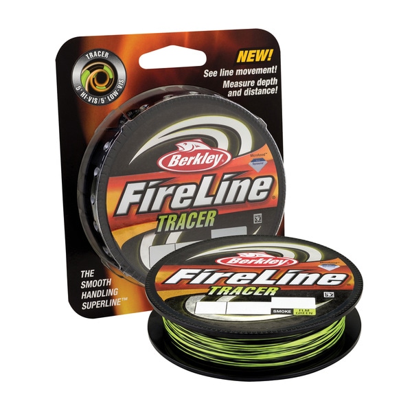 Berkley FireLine Fused Tracer Superline Line Spool 300 Yards, 0.015" Diameter, 30 lb Breaking Strength, Smoke/Flame Green