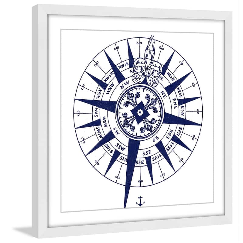 Marmont Hill - 'Blue Compass' Framed Painting Print