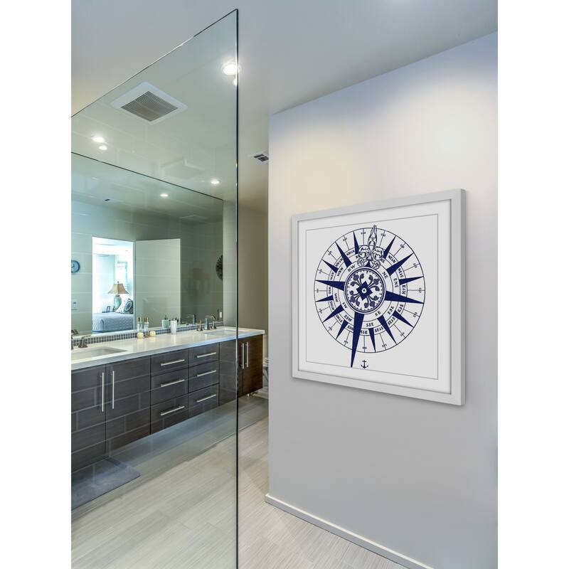 Marmont Hill - 'Blue Compass' Framed Painting Print