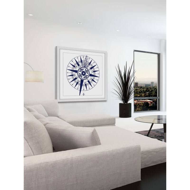 Marmont Hill - 'Blue Compass' Framed Painting Print