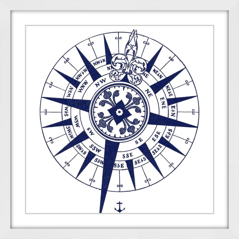 Marmont Hill - 'Blue Compass' Framed Painting Print
