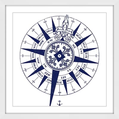 Marmont Hill - 'Blue Compass' Framed Painting Print