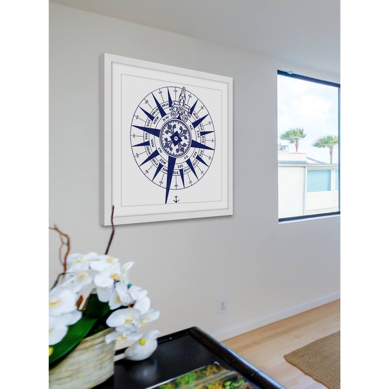 Marmont Hill - 'Blue Compass' Framed Painting Print