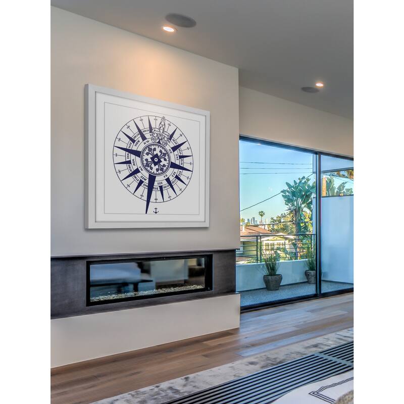 Marmont Hill - 'Blue Compass' Framed Painting Print