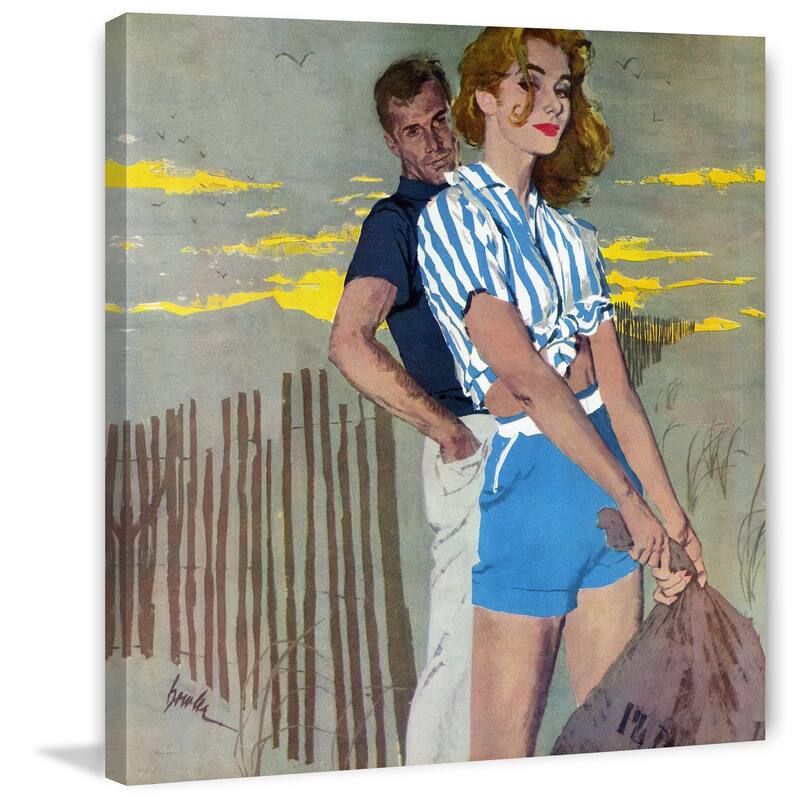 Marmont Hill - 'Beach Pose' Painting Print on Wrapped Canvas - Multi-Color