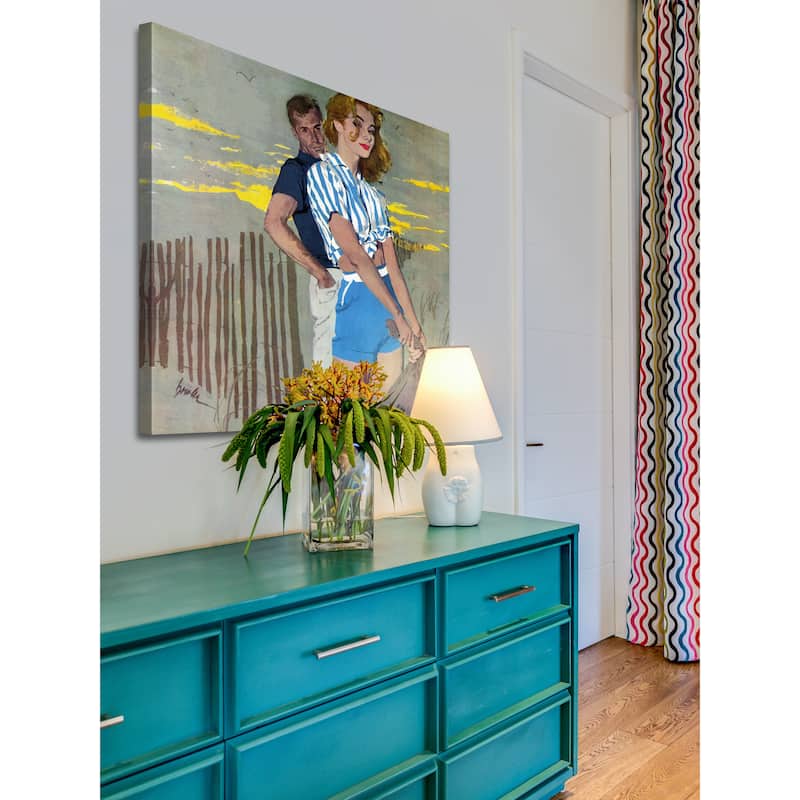 Marmont Hill - 'Beach Pose' Painting Print on Wrapped Canvas - Multi-Color