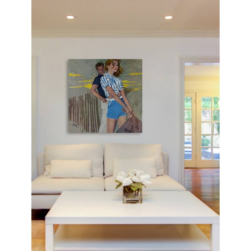 Marmont Hill - 'Beach Pose' Painting Print on Wrapped Canvas - Multi-Color