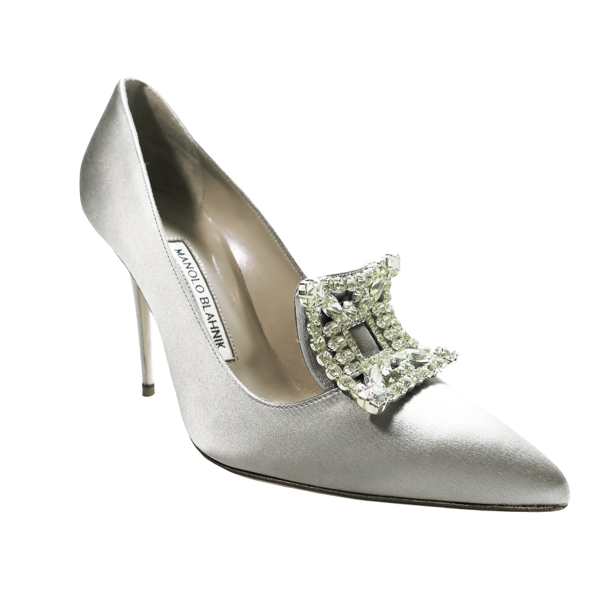 silver grey satin shoes