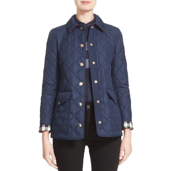 burberry quilted jacket navy
