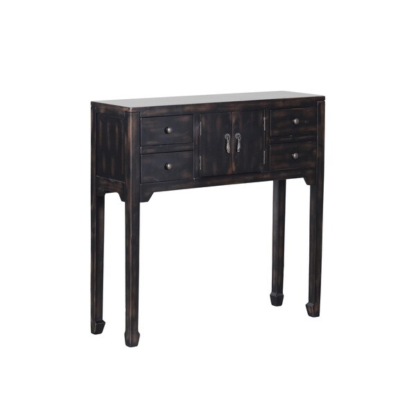 Powell M Black Wood Oriental Contemporary Console Table Powell M Black Wood Oriental Contemporary Console Table