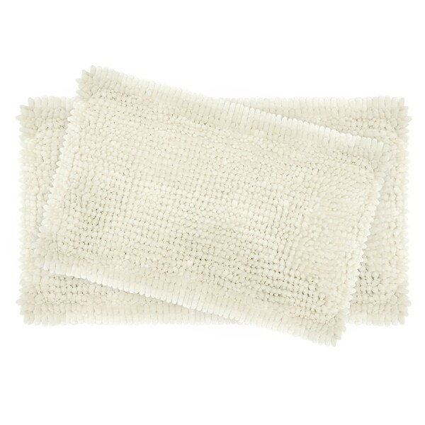 Laura Ashley Butter Chenille 2-Piece Bath Mat Set