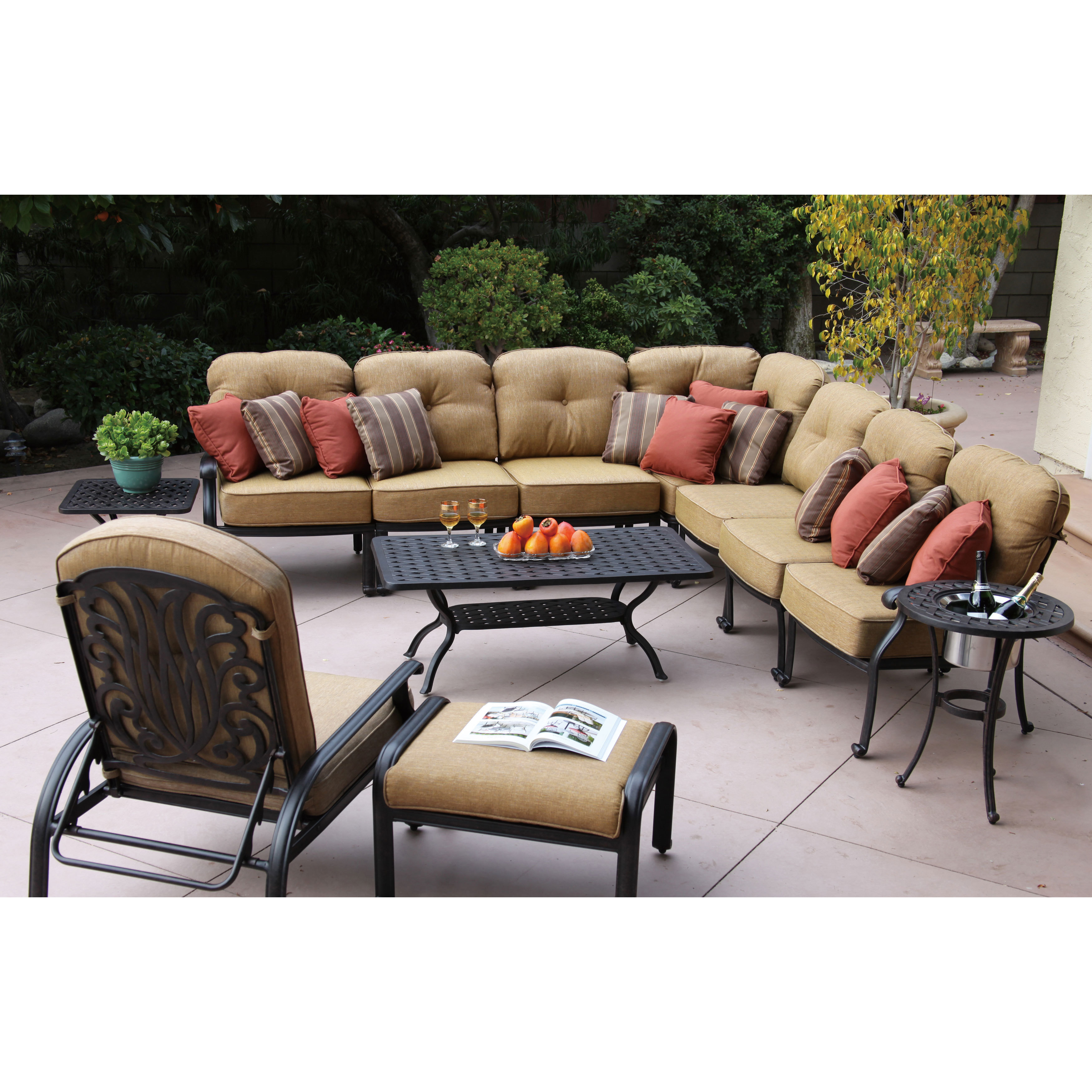 Shop Darlee Elizabeth Cast Aluminum 12 Piece Deep Seating Sectional Group Overstock 14046689