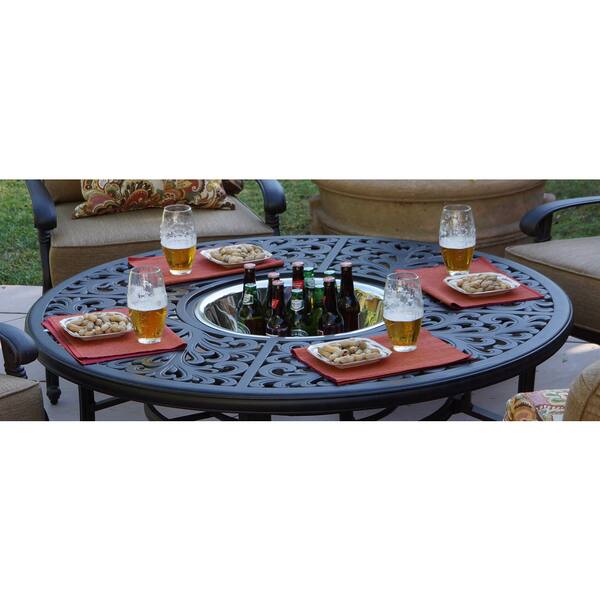 Shop Darlee Elizabeth Cast Aluminum 5 Piece Conversation Set 52 Includes Ice Bucket Insert Bbq Fire Pit Overstock 14046694