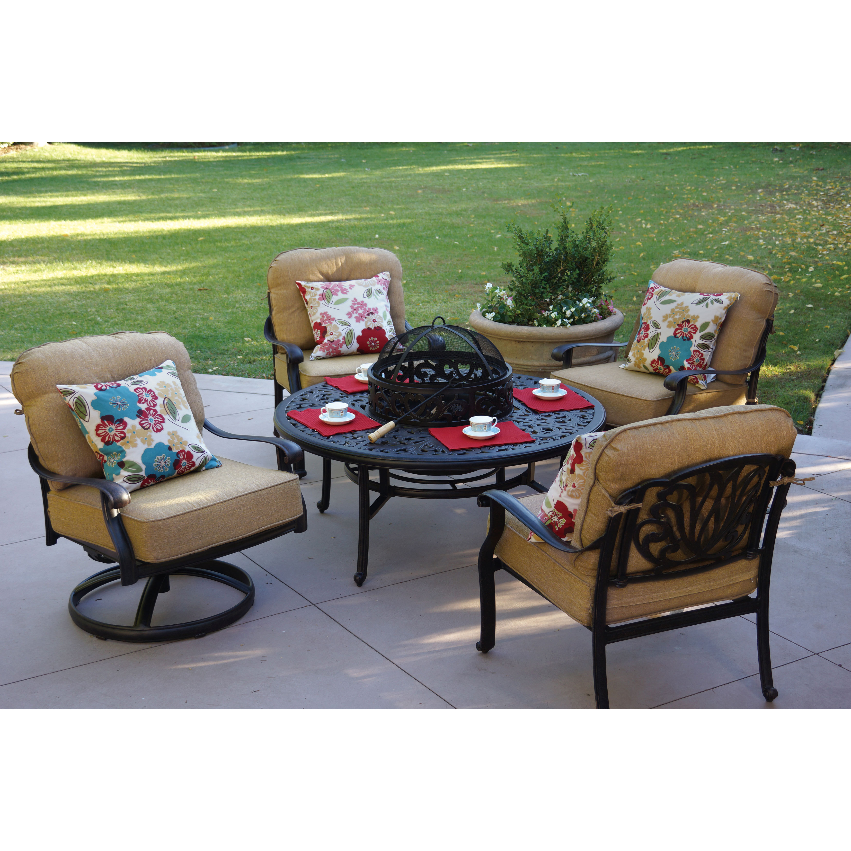 Shop Darlee Elizabeth Cast Aluminum 5 Piece Conversation Set 52