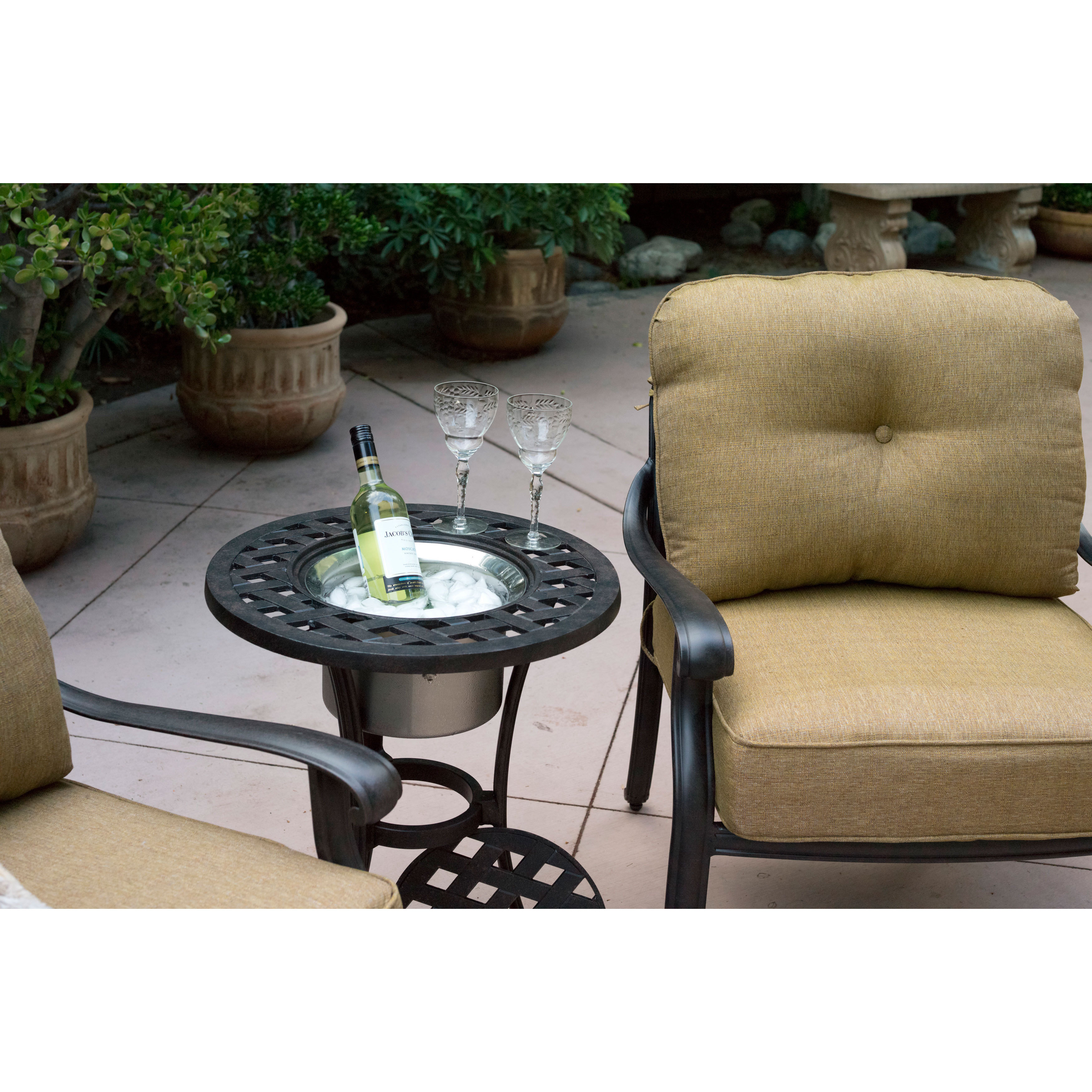 Shop Black Friday Deals On Darlee Elizabeth Black Cast Aluminum 3 Piece Club Chair Set Overstock 14046695