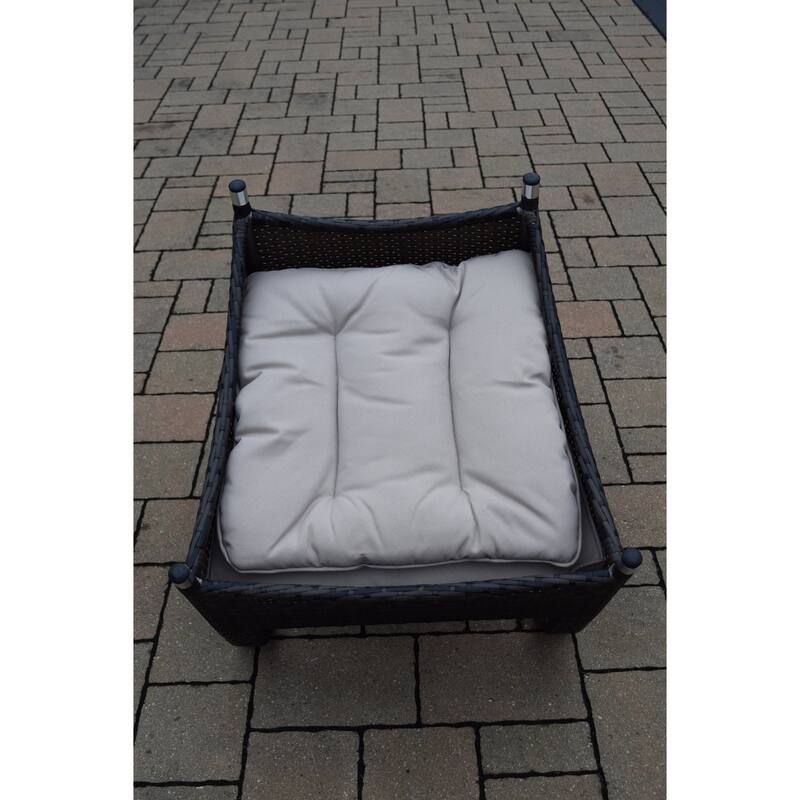 Kalapana Resin Wicker Cushioned Sectional Set with Deep Seat Sofa in Black