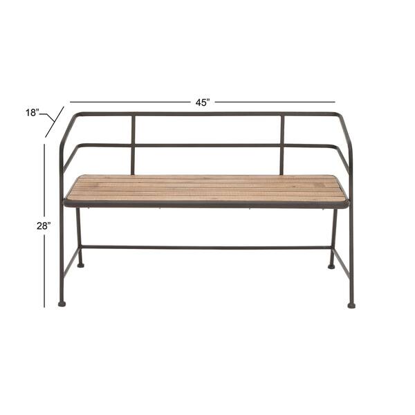 Industrial Rectangular Metal Wood Bench By Studio 350 Overstock 14046756