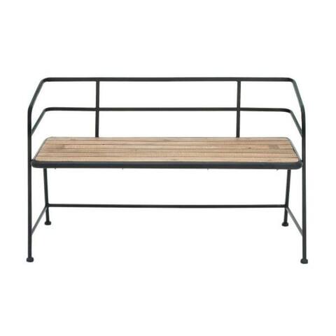 Industrial Rectangular Metal Wood Bench by Studio 350