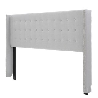 Kendrah Adjustable King/ California King Wing Back Studded Fabric Headboard by Christopher Knight Home