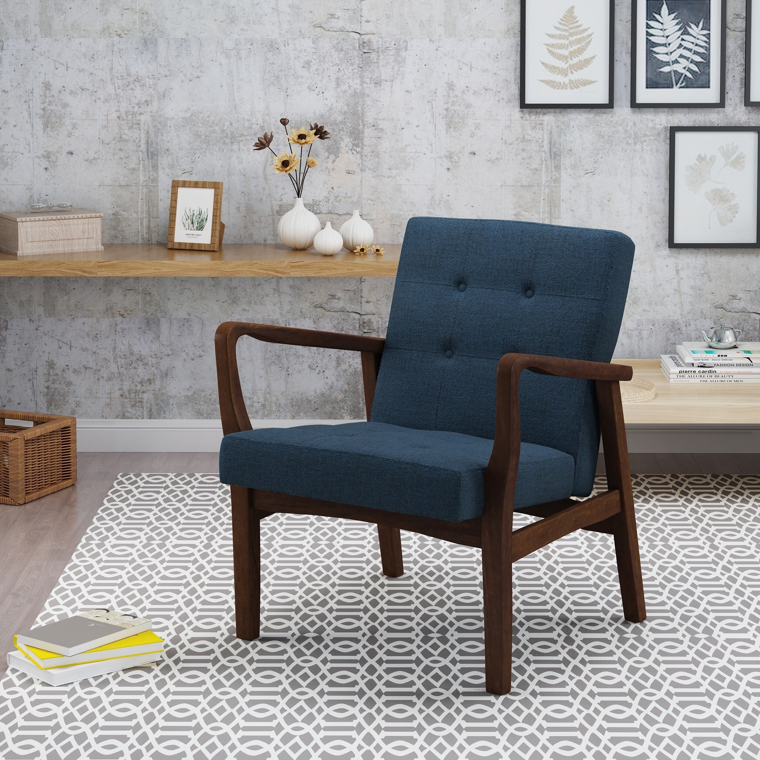 brayden mid century fabric club chair