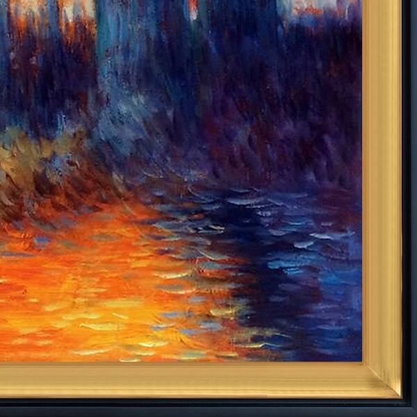 Shop Claude Monet House Of Parliament Sun Hand Painted Framed Oil Reproduction On Canvas On Sale Overstock