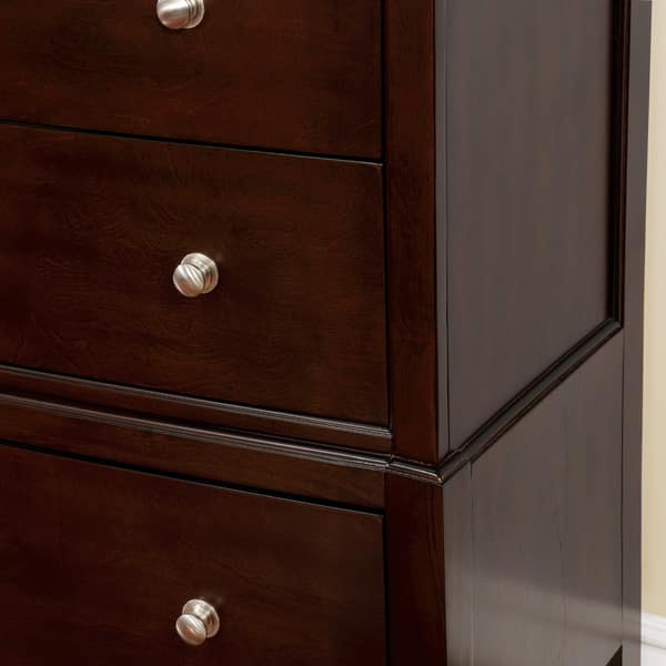 Shop Furniture Of America Kami Transitional Brown Solid Wood 5