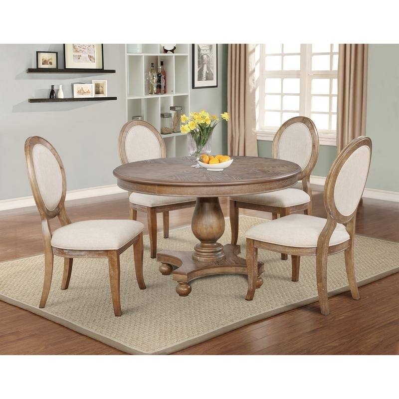 Lenoir Round Farmhouse Dining Table - Oak