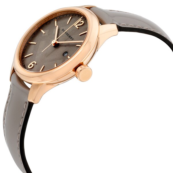 burberry stamped leather strap watch