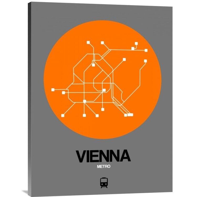 NAXART Studio 'Vienna Orange Subway Map' Stretched Canvas Wall Art