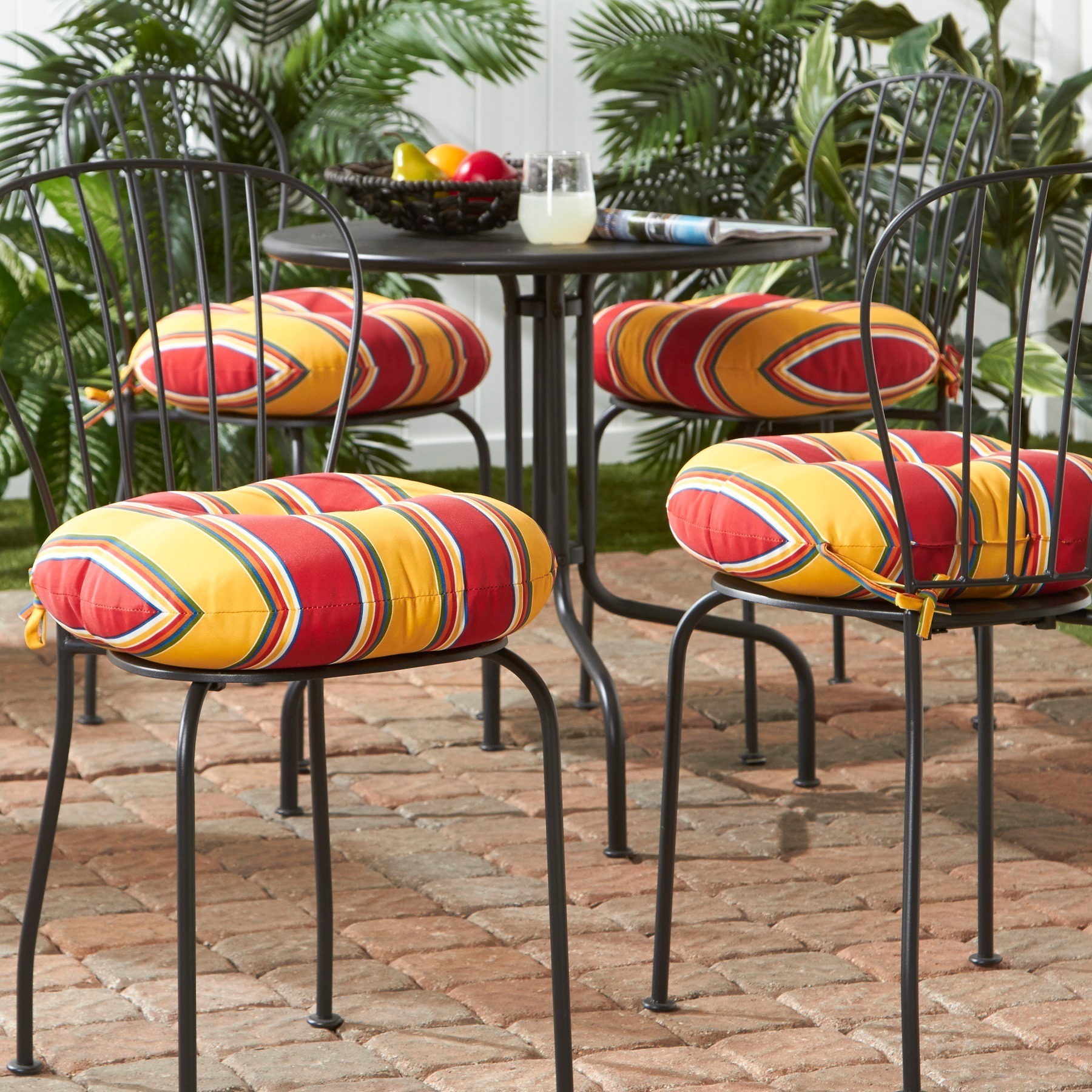 driftwood round outdoor bistro chair cushion by havenside home