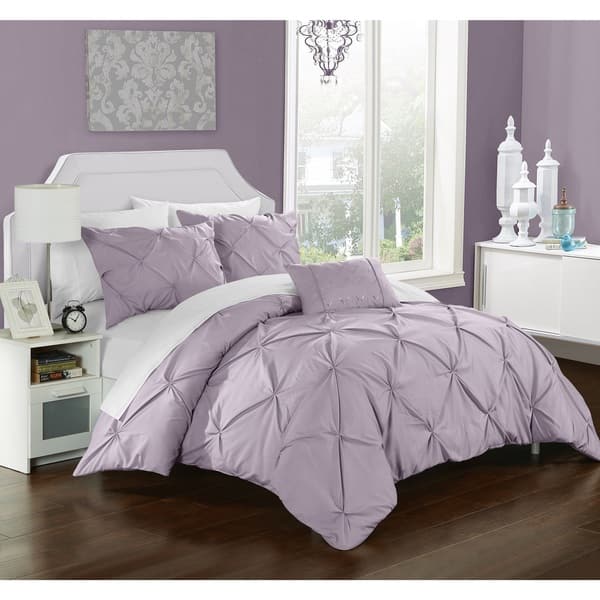 Shop Silver Orchid Niven 4 Piece Lavender Duvet Cover Set On