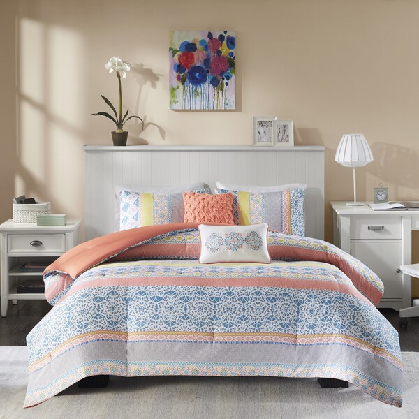 intelligent design adley comforter set purpl