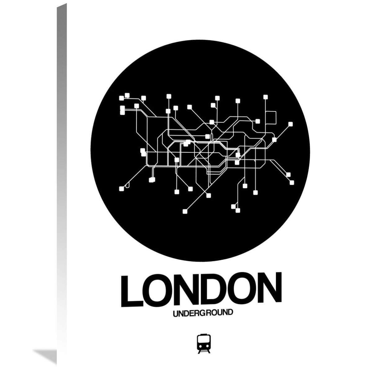 NAXART Studio 'London Black Subway Map' Stretched Canvas Wall Art Bed