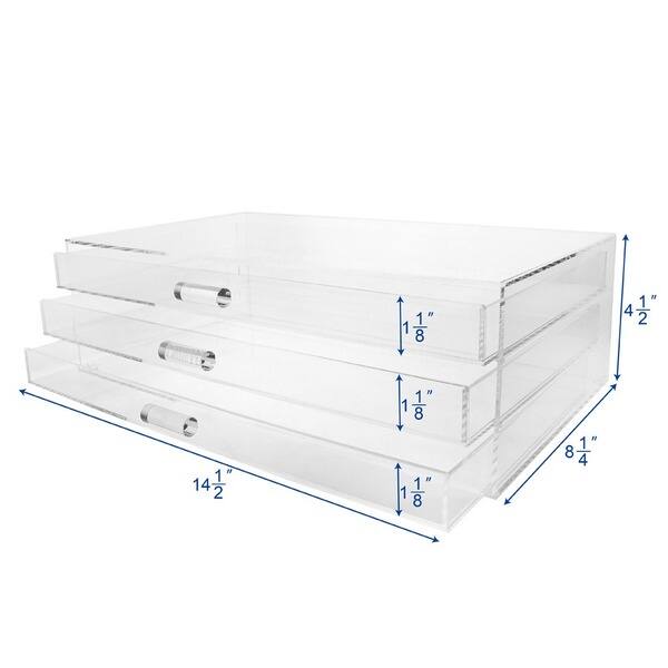 Shop Ikee Design Acrylic 3 Drawer Cosmetic And Jewelry Organizer