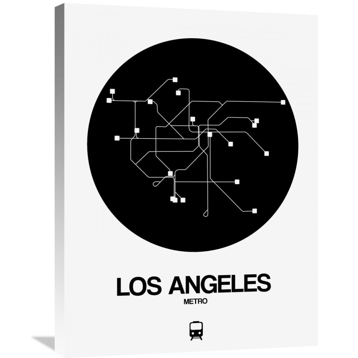 NAXART Studio 'Los Angeles Black Subway Map' Stretched Canvas Wall Art
