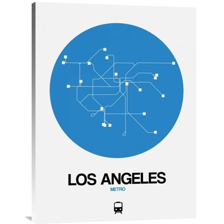 NAXART Studio 'Los Angeles Blue Subway Map' Stretched Canvas Wall Art ...