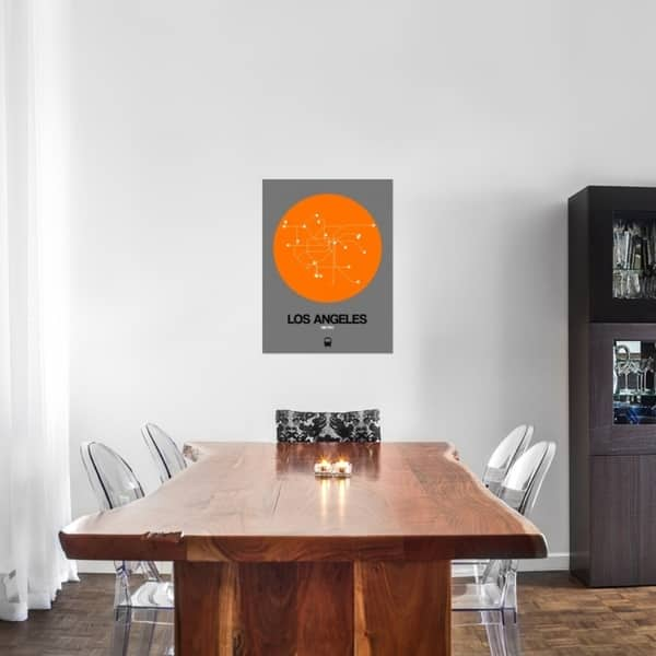 Naxart Studio 'los Angeles Orange Subway Map' Stretched Canvas Wall Art 