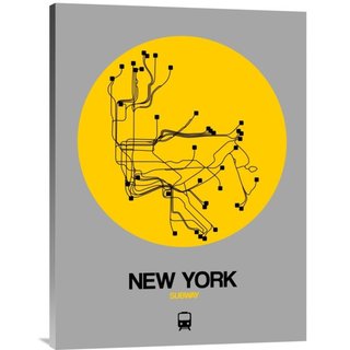 NAXART Studio 'New York Yellow Subway Map' Stretched Canvas Wall Art ...