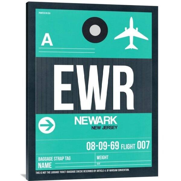 NAXART Studio 'EWR Newark Luggage Tag II' Stretched Canvas Wall Art