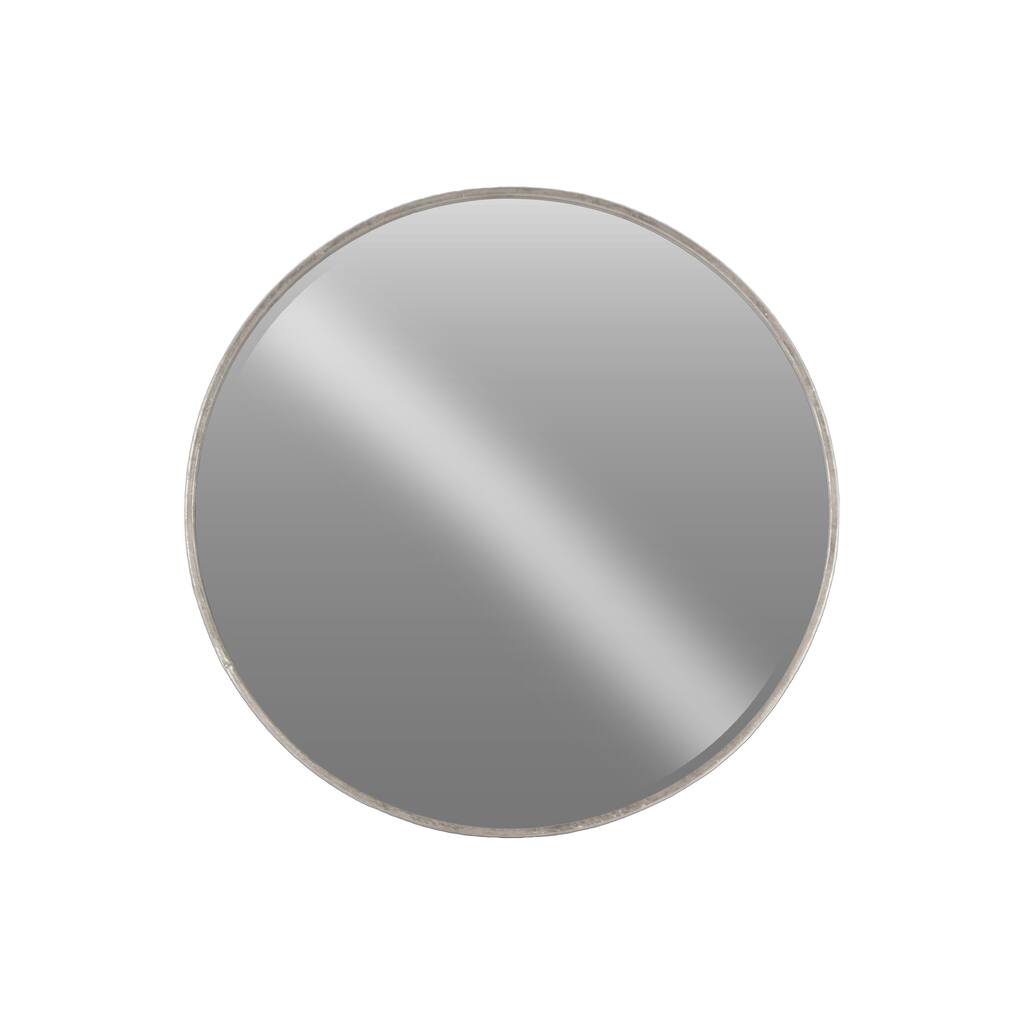 Urban Trends Collection Tarnished Antique Silver Metal Extra-large Round Wall Mirror