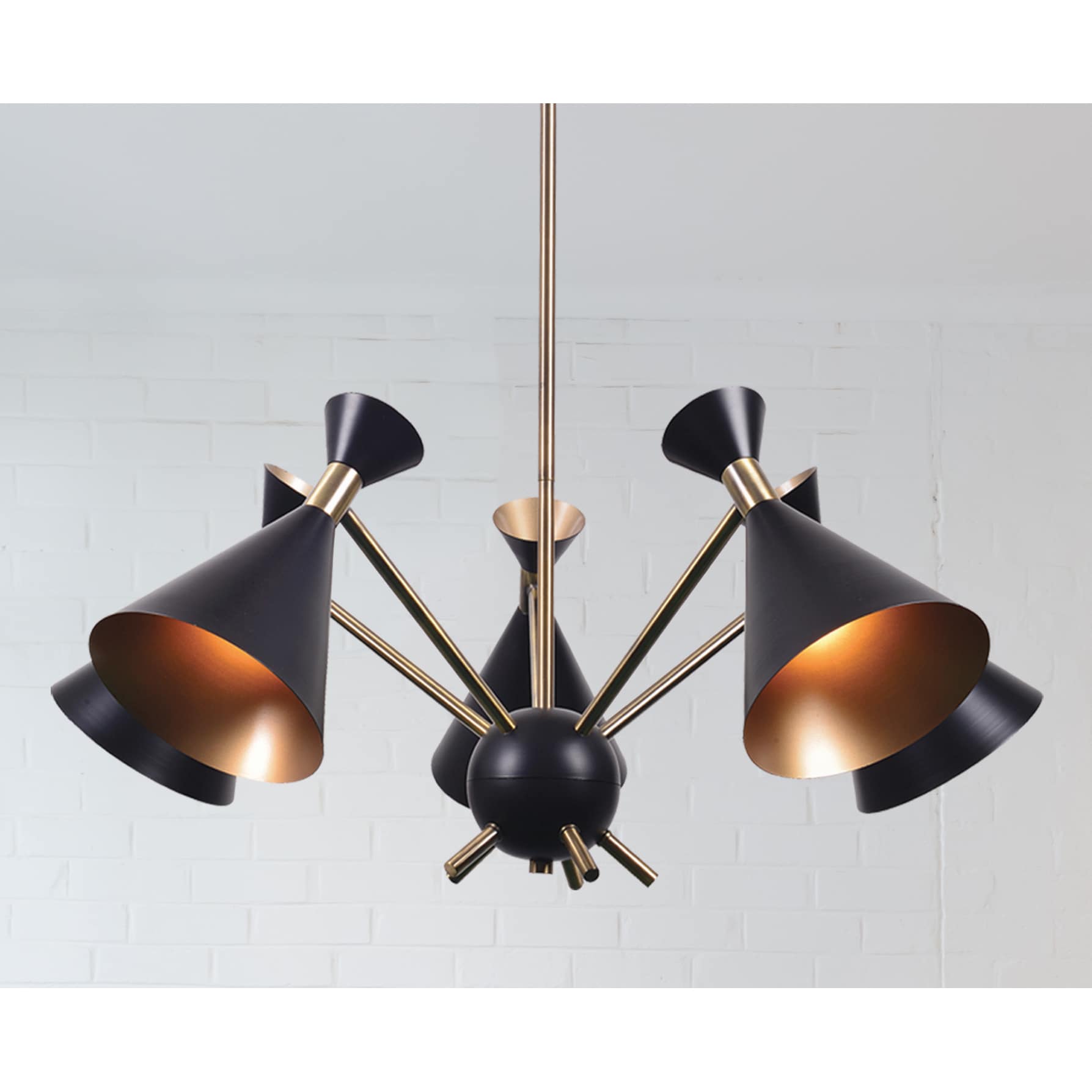 Draper 5-light Chandelier - Matte Black with Antique Brass (Retro 5 Light Chandelier) - Chandeliers For Bedrooms by Overstock.com